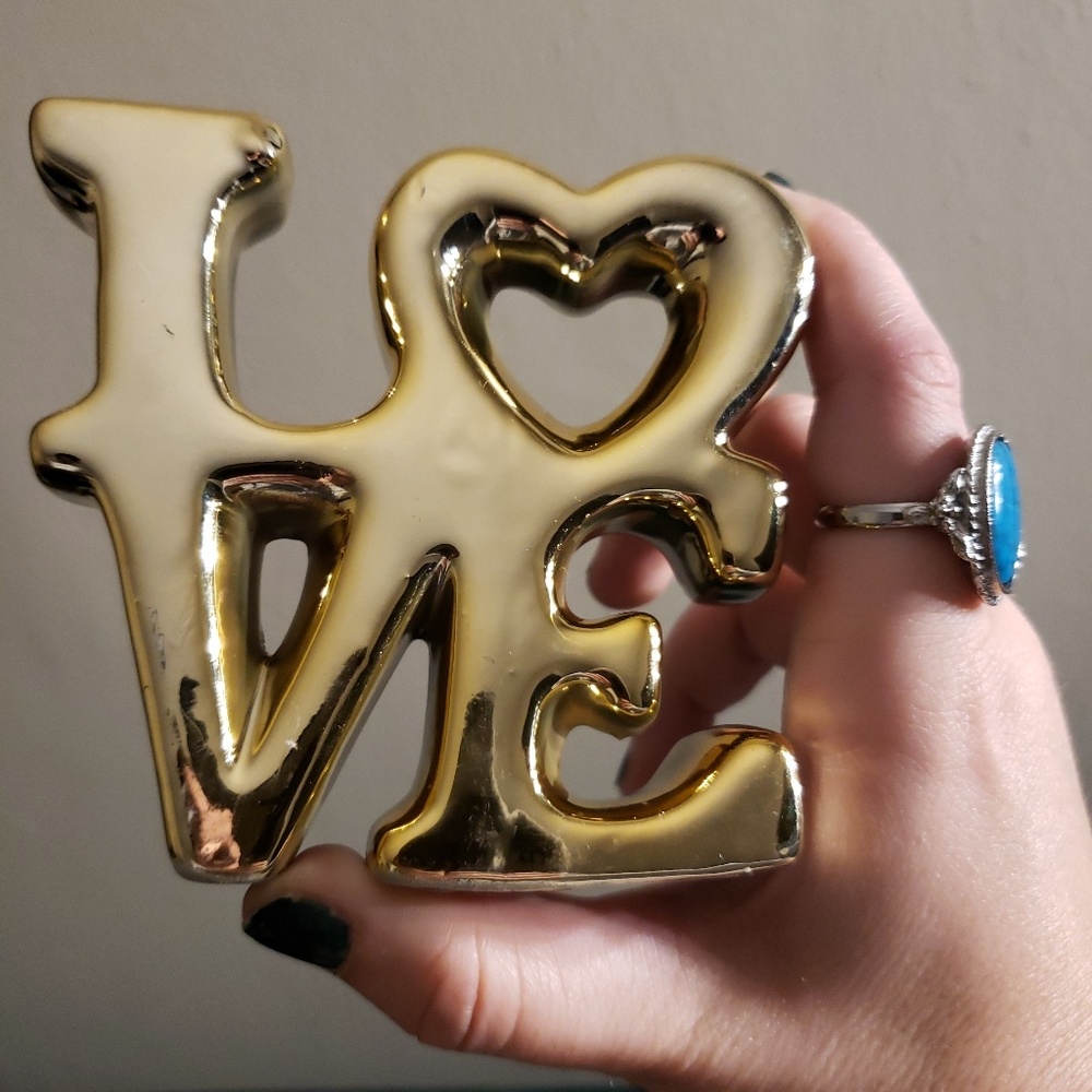 Love Wedding Decor - Mini Gold Table Centerpiece